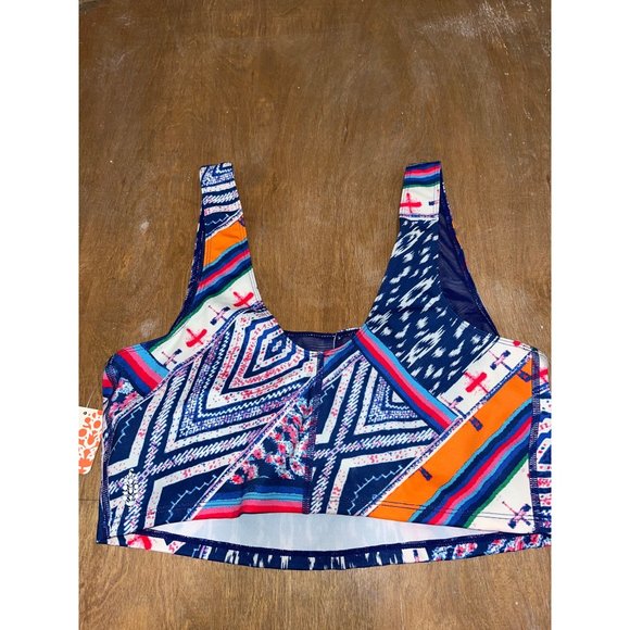 Free People Women's Sports Bra Top Size Large Training Gym NWT Blue - Picture 1 of 7